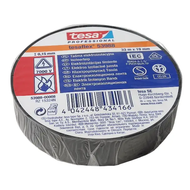 Black insulation tape TESA 19 mm / 33 m