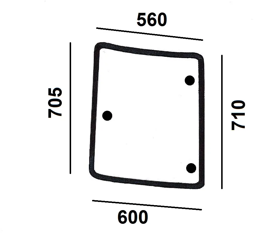 Corner window curved-tinted (L-h)