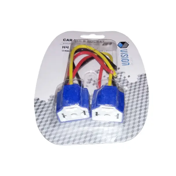 Bulb socket H4, ceramic with wires (2 pcs.)