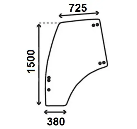 Door window curved-tinted (L-h)
