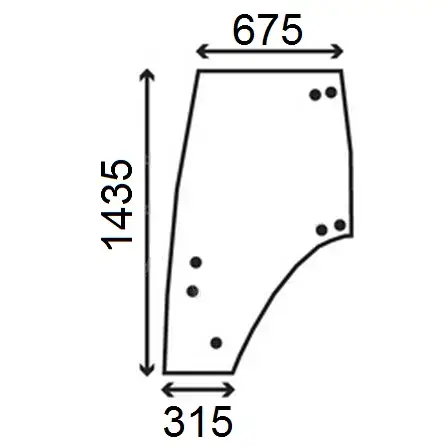 Door window curved-tinted (L-h) (7 holes)