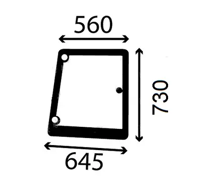 Side window curved-tinted (R-h)