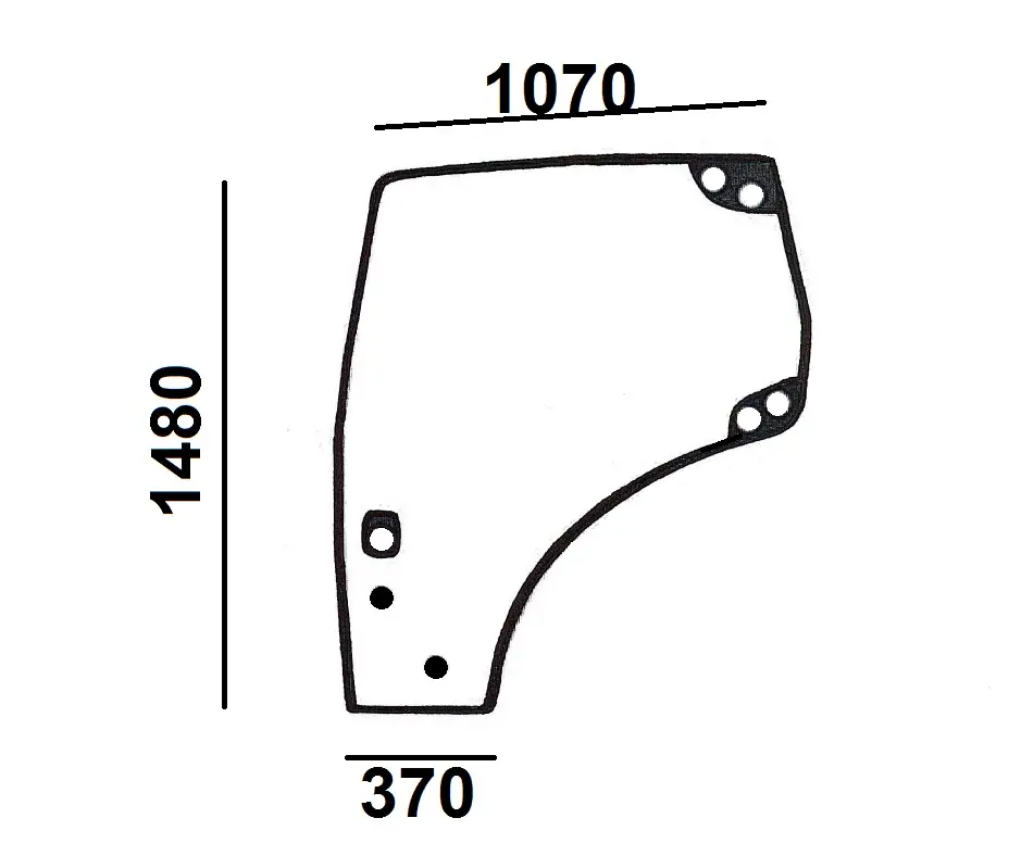 Door window curved-tinted (L-h) (7 holes)
