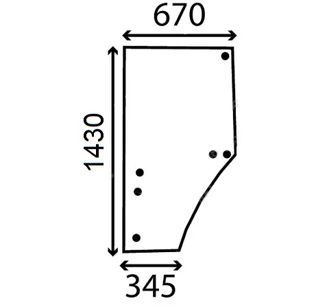 Door window curved-tinted (L-h) (6 holes)