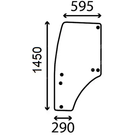 Door window curved-tinted (L-h)