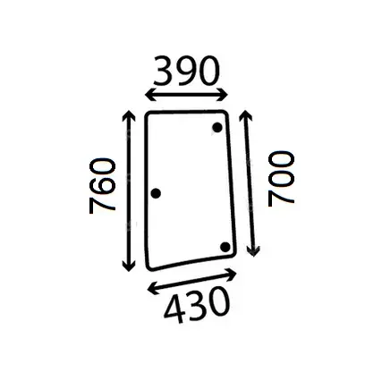 Opening side window curved-tinted (L-h)