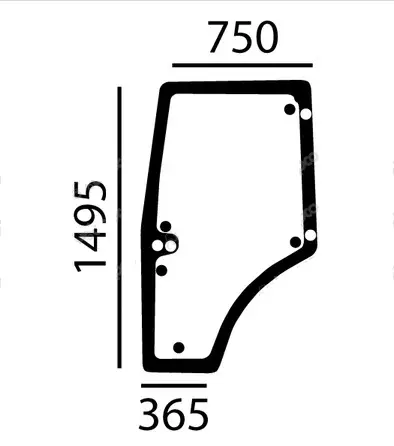 Door window curved-tinted (L-h)