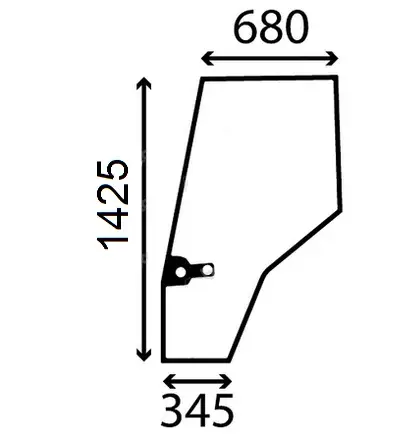 Door window curved-tinted (L-h)