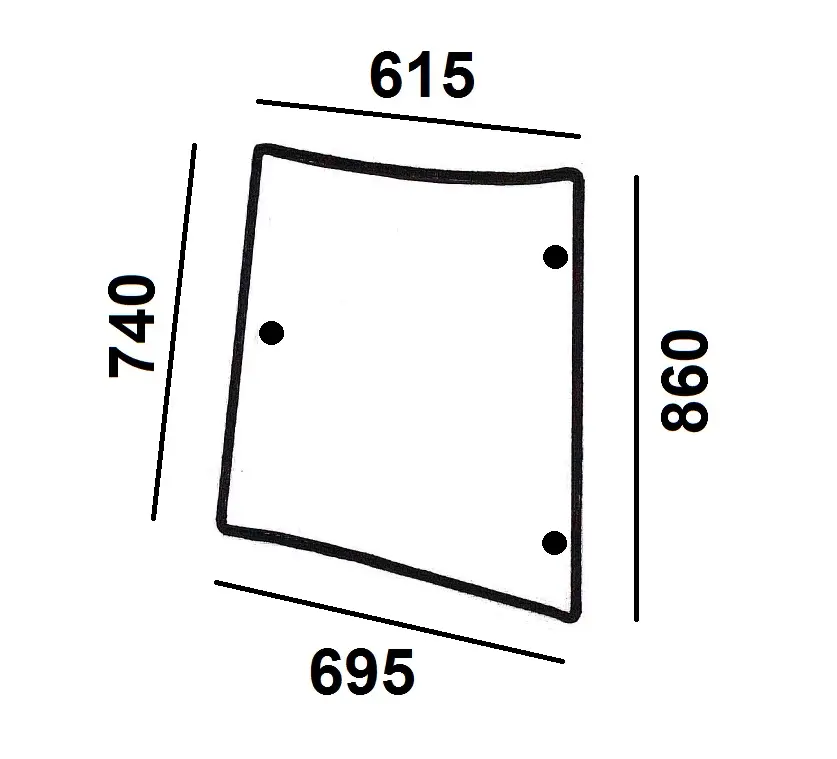 Corner window curved-tinted (L-h)