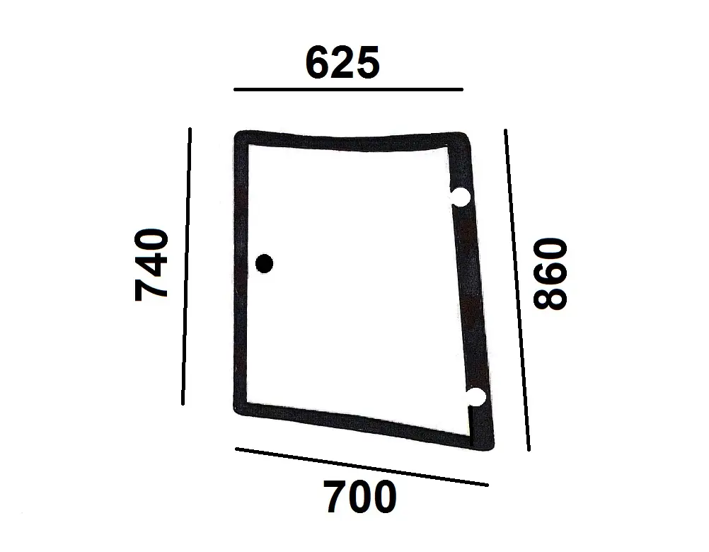 Corner window curved-tinted (L-h)
