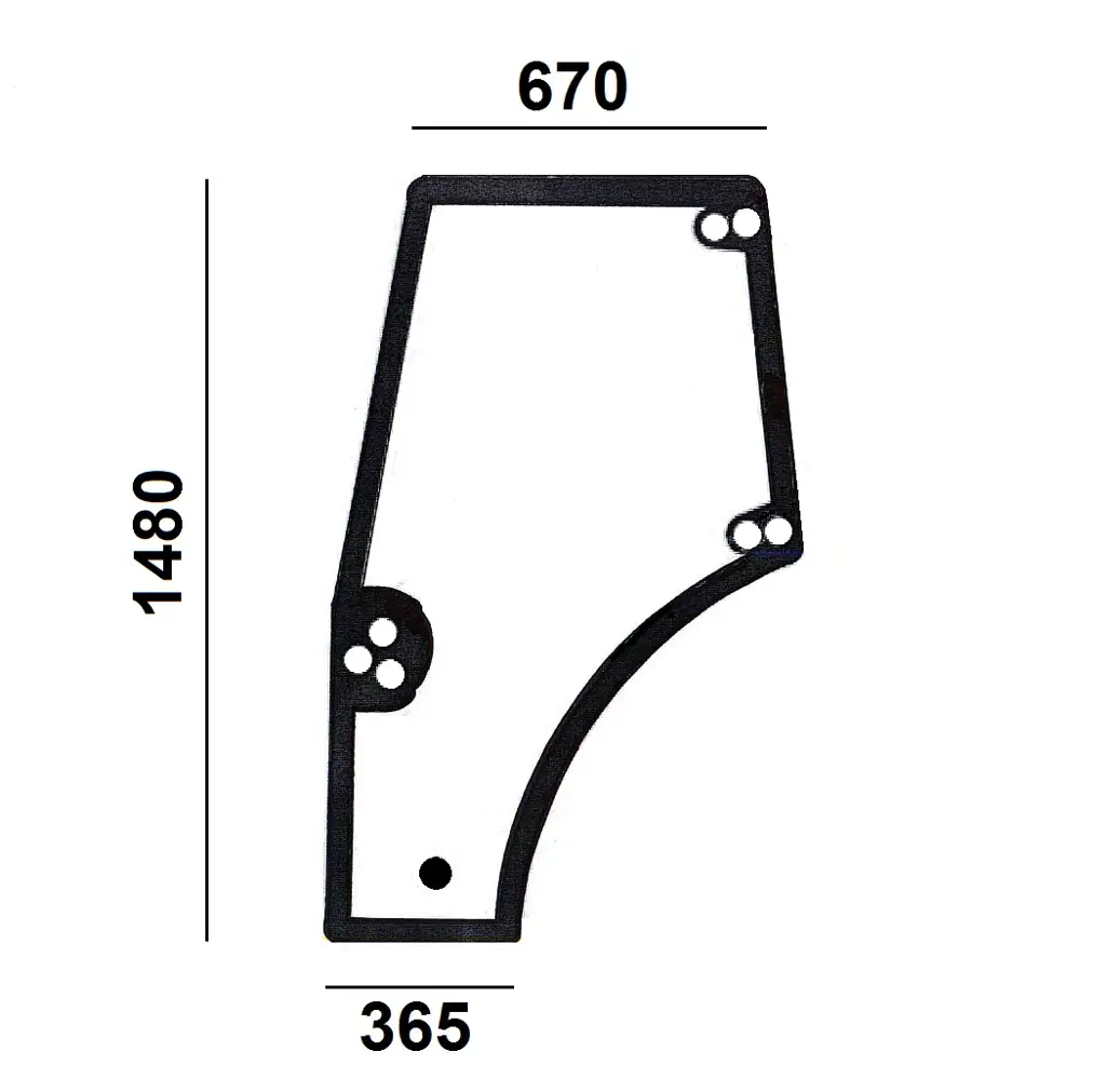 Door window curved-tinted (L-h)