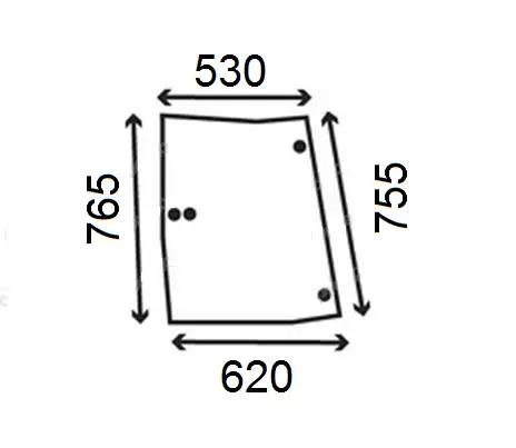 Corner window curved-tinted (L-h)