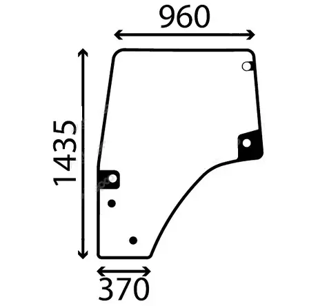 Door window curved-tinted (L-h)