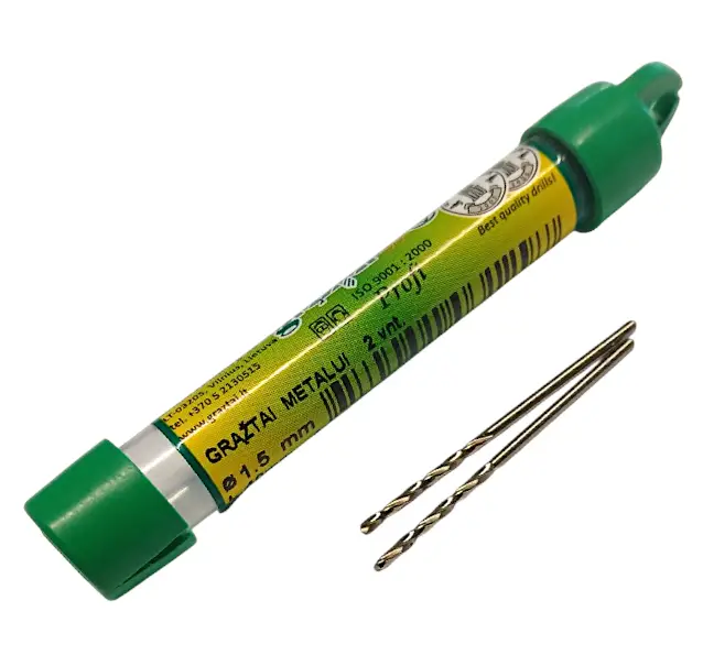 Drill for metal D 1.5*40 DIN 338 Profi (2 pcs.)