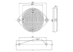 Reflector round yellow (with 2 fixing holes)