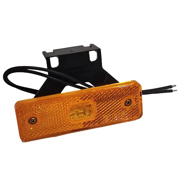 LED marker light, yellow with holder 12/24V