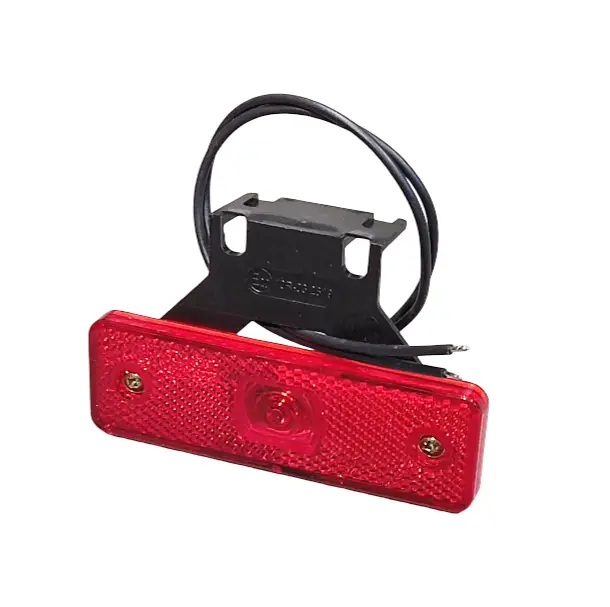 LED marker light, red with holder 12/24V
