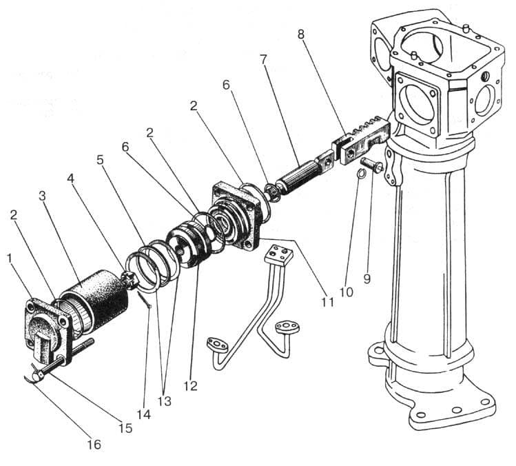 Hidraulinio vairavimo mechanizmo cilindras
