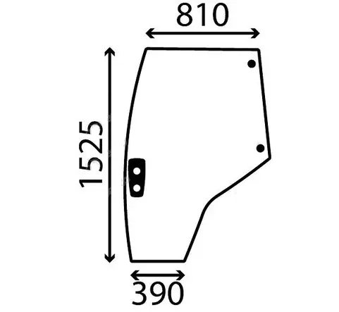 Stiklas durų, lenktas, tamsintas (kairys) Door window curved-tinted (L-h)
