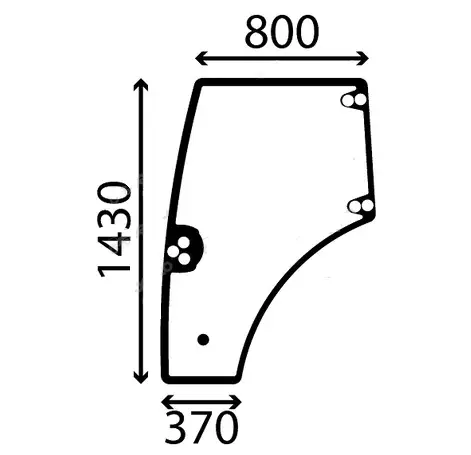 Stiklas durų, lenktas, tamsintas (kairys) Door window curved-tinted (L-h)