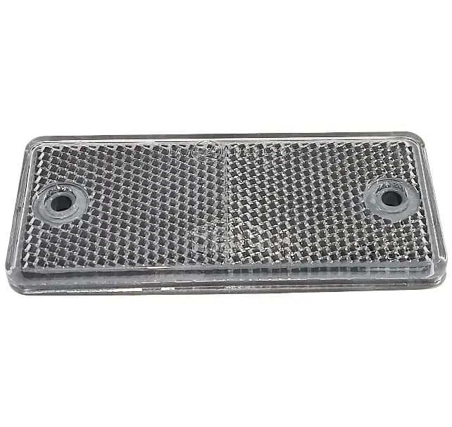 Atšvaistas stačiakampis, baltas (su skylėmis) 90x40 mm Reflector rectangle, white (with holes) 90x40 mm
