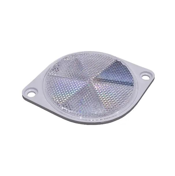 Atšvaistas apvalus, baltas (su auselėm) Reflector round white (with 2 fixing holes)