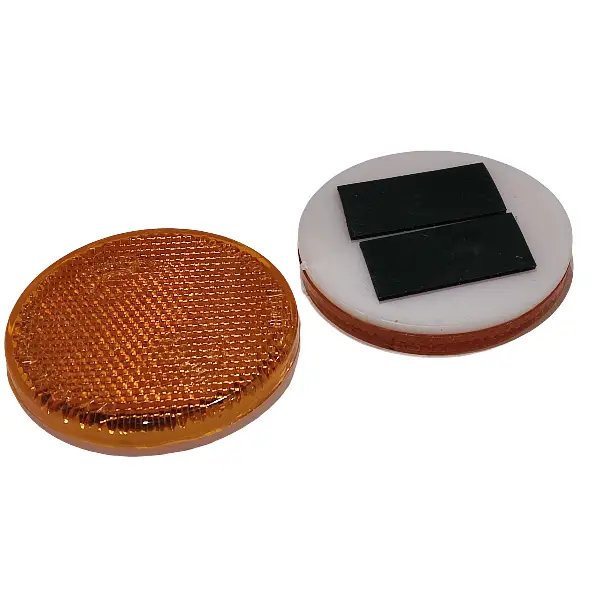 Atšvaistas apvalus, geltonas (klijuojamas) 64 mm Reflector round yellow (adhesive) 64 mm