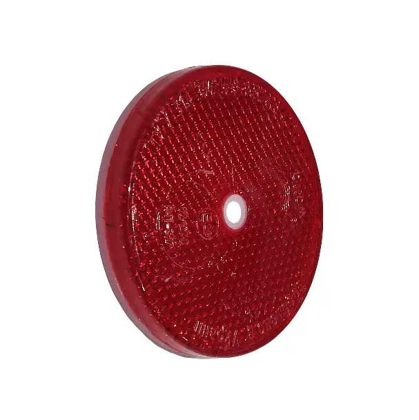 Atšvaistas apvalus, raudonas (su skylute) 64 mm Reflector round red (with hole) 64 mm