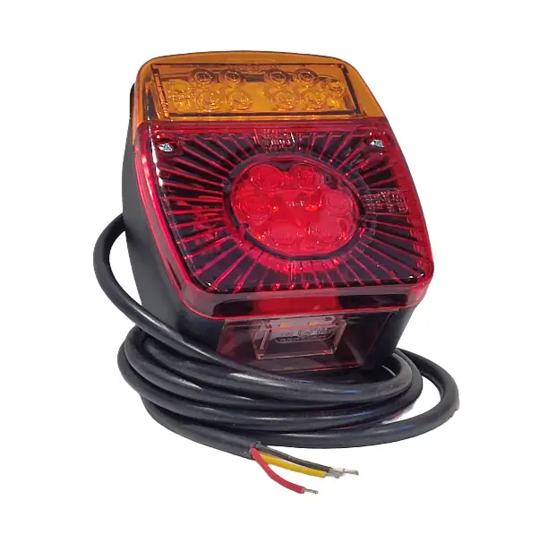 LED žibintas galinis kvadrat. (su Nr. apšviet.) 12/24V LED taillight (with license plate light) 12/24V