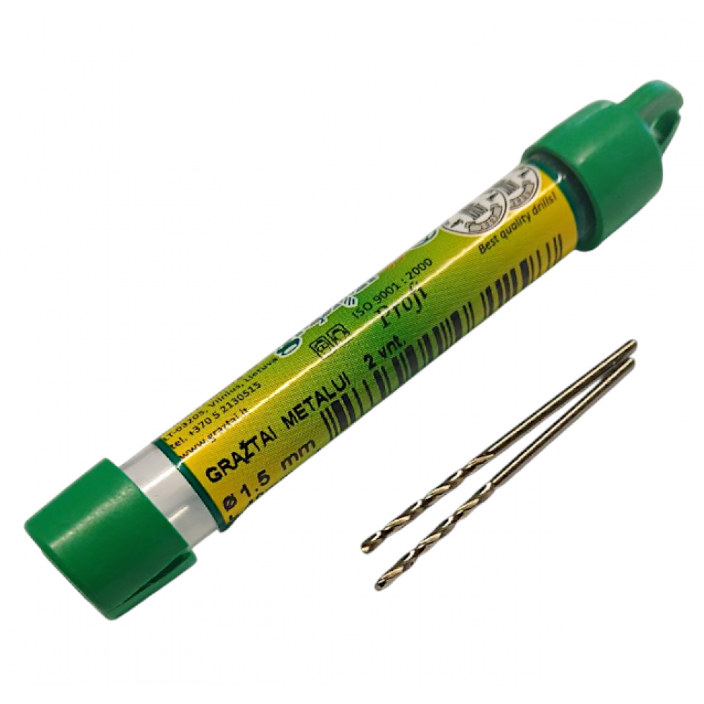 Сверло по металлу D 1.5*40 DIN 338 Profi (2 шт.)