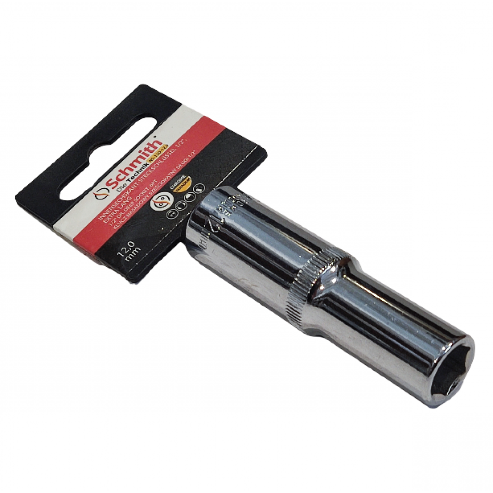 Galvutė veržliarakčio 6-kampė 12 mm ½" (prailginta)