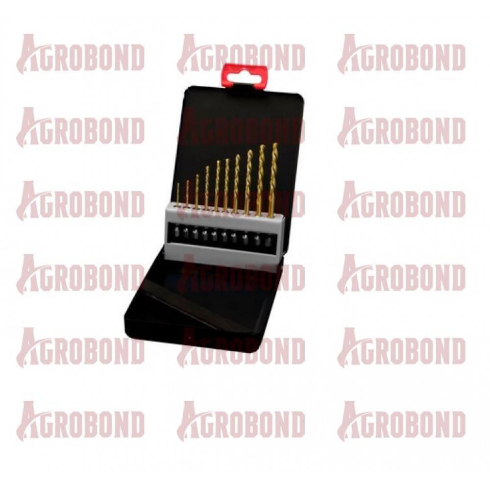 Набор свёрл по металу Ø 1.5-5.0 мм, 10 шт., титан. HSSCo