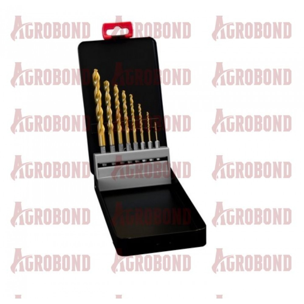 Набор свёрл Ø 2.0-10.0 мм, 8 шт. титан. HSSCo