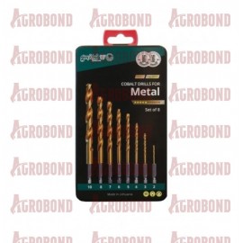 Набор свёрл Ø 2.0-10.0 мм, 8 шт. титан. HSSCo