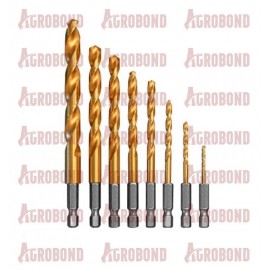 Набор свёрл Ø 2.0-10.0 мм, 8 шт. титан. HSSCo