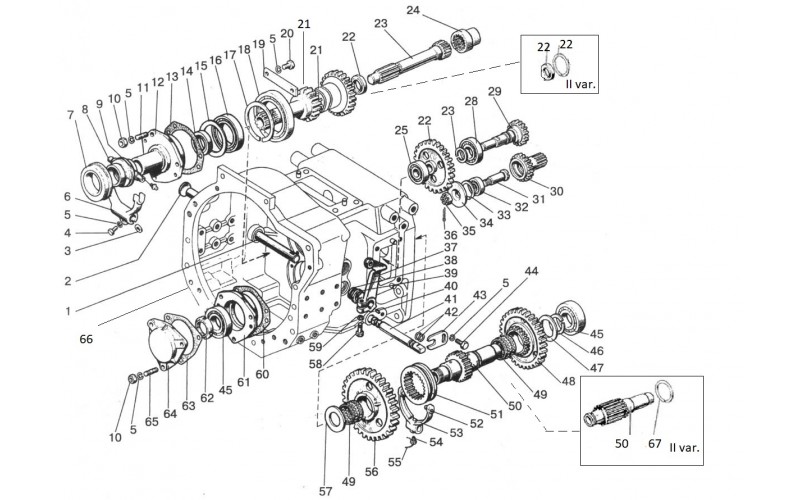 Sankabos korpusas, išminamo guolio mova