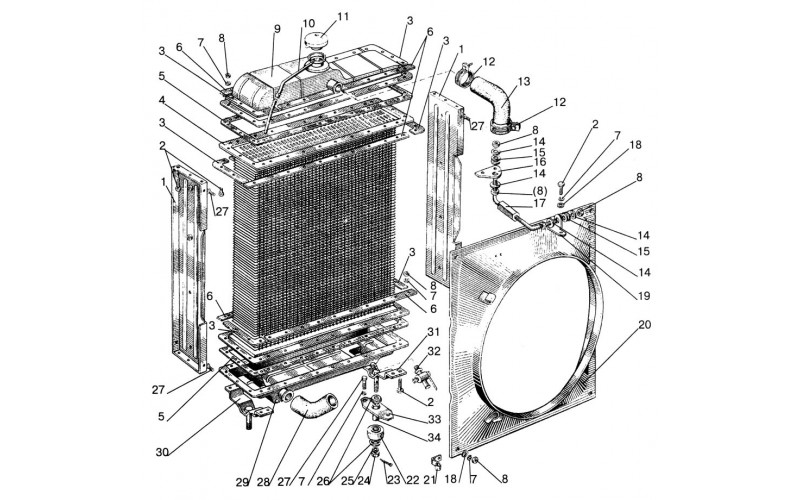 Vandens radiatoriaus dalys