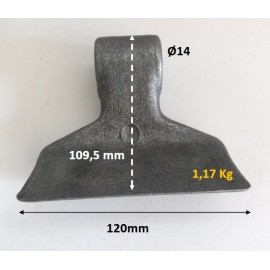 Plaktukas RM8/M40 (1.17 kg, ⌀14, 40x120x109.5) (TFZ,LFG,TRV,RFG,TCK,TMC,TMH)