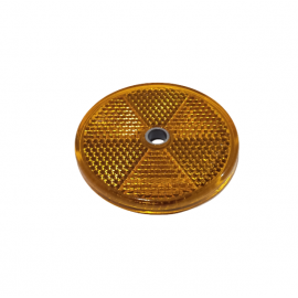 Atšvaistas apvalus, geltonas (su skylute) 60 mm