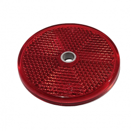 Atšvaistas apvalus, raudonas (su skylute) 60 mm