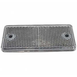 Светоотражатель прямоугольный, белый (с отверстиями) 90x40 мм