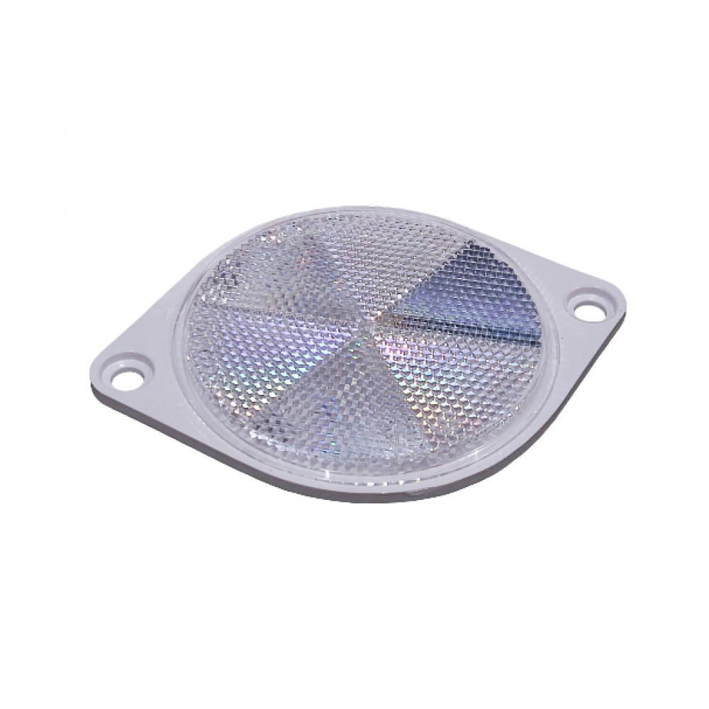 Светоотражатель круглый, белый (с ушами)