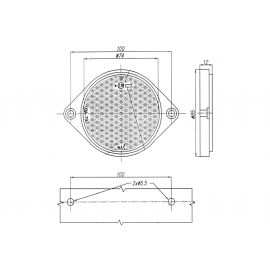 Светоотражатель круглый, белый (с ушами)