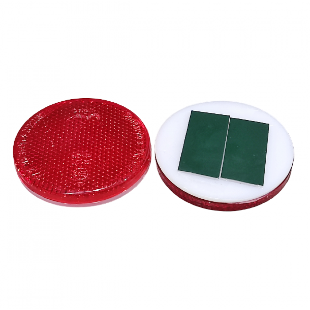 Atšvaistas apvalus, raudonas (klijuojamas) 64 mm