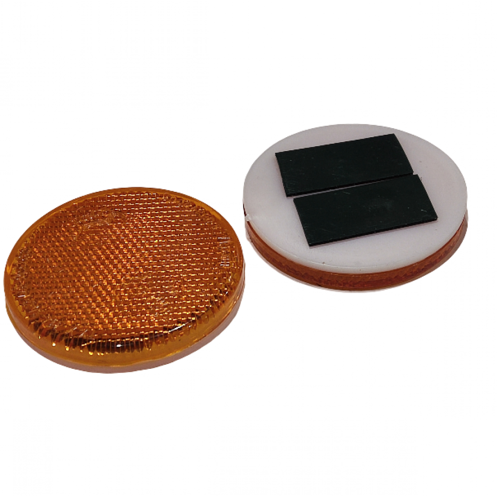 Reflector round yellow (adhesive) 64 mm