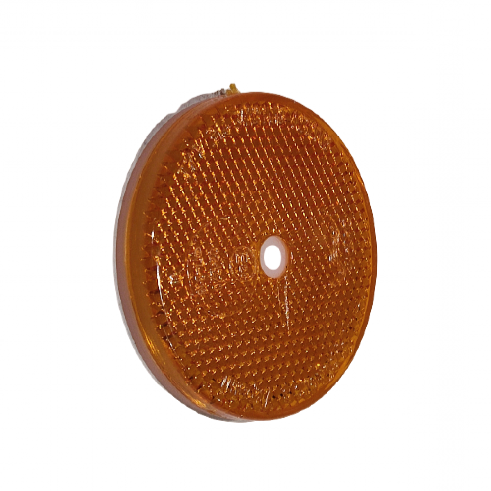 Atšvaistas apvalus, geltonas (su skylute) 64 mm