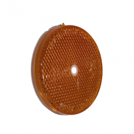 Atšvaistas apvalus, geltonas (su skylute) 64 mm