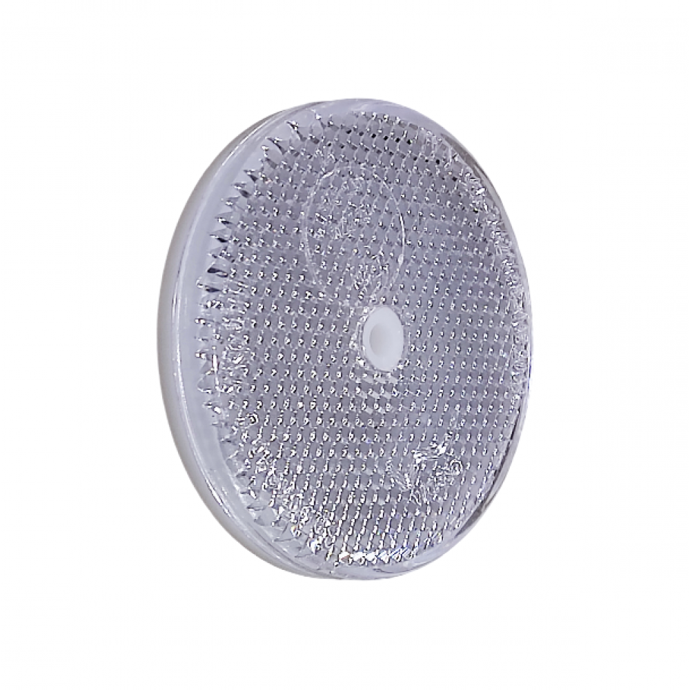 Atšvaistas apvalus, baltas (su skylute) 64 mm