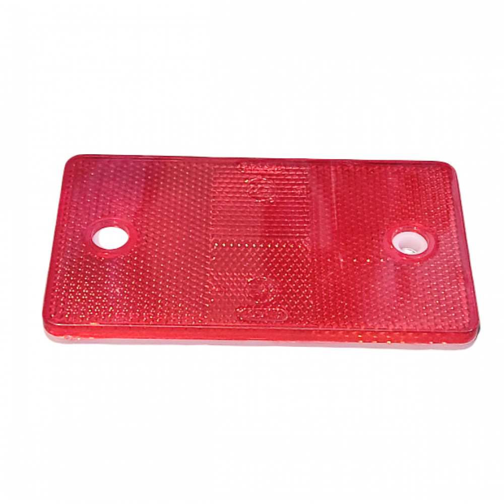 Светоотражатель прямоугольный, красный (с отверстиями)