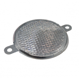 Atšvaistas metalinis apvalus, baltas (su auselėm)